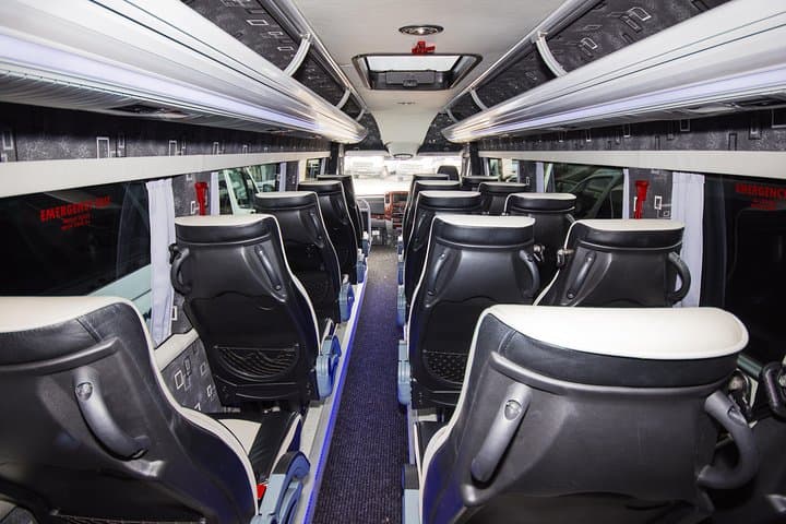 Comfortable for long haul or tour work, they have all the luxury of a full size coach with luggage capacity for 19 medium to large suitcases