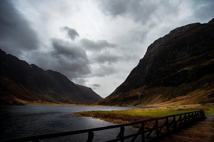Looking up the Glen at Glencoe before lunch