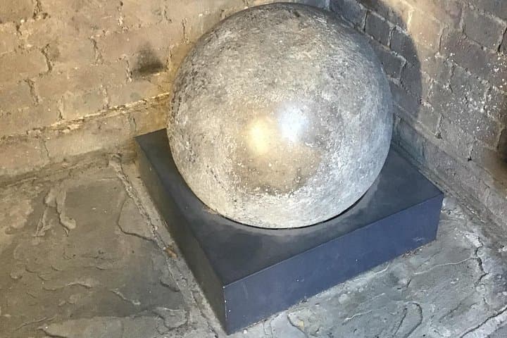 An ancient cannon ball