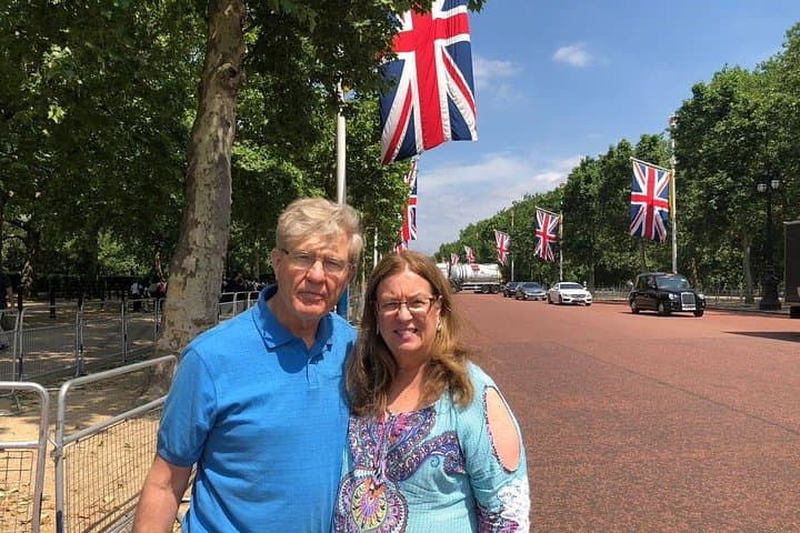 Our guests here on the Mall - the route to Buckingham Palace.