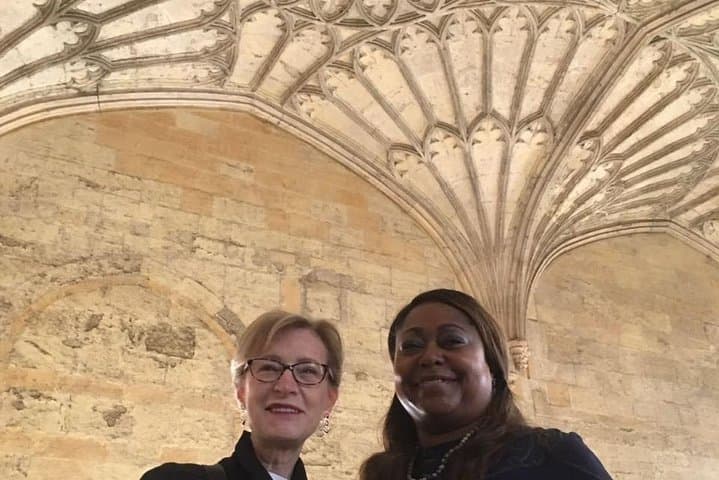 The fan vaulted ceiling impressed these Harry Potter fans.