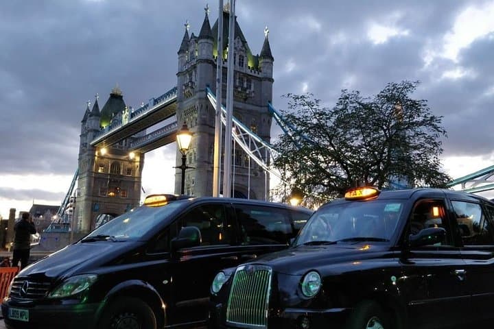 Iconic London Black Cabs for safe travel in the infamous East End of London.