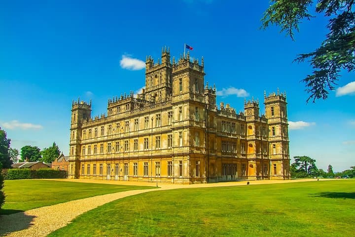 Highclere Castle on a warm sunny day.