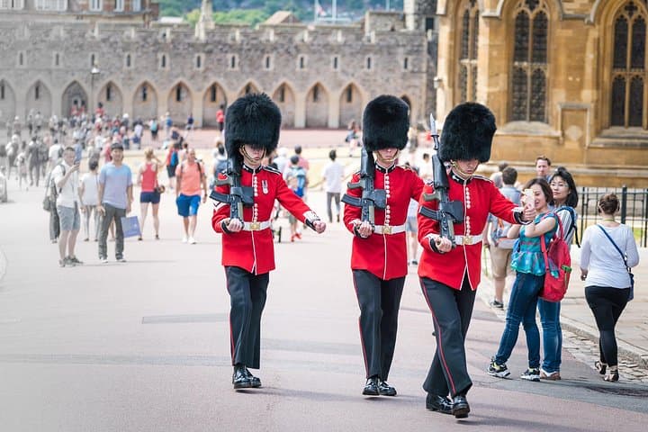 Onlookers Enjoying The Sight of The Queen's Guards at Windsor