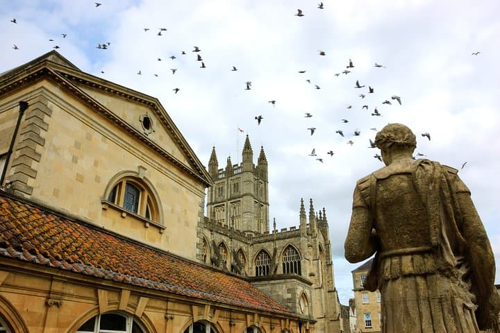 Birds Flying Over Bath Abbey