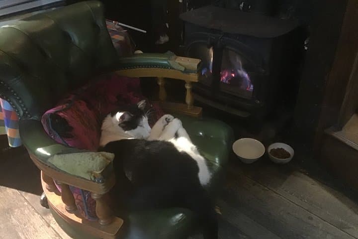 Snuggle up by the fire with a nice drink!