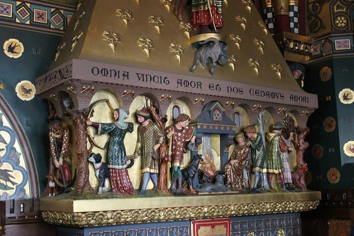 Inside Cardiff Castle, you might recognise this fireplace from the Doctor Who episode "Heaven Sent"