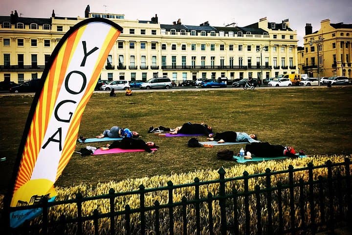 Outdoor Yoga Class at Brighton's Sea front