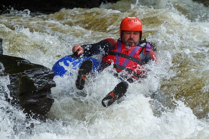 Fast and floating down the River Dee, Llangollen.