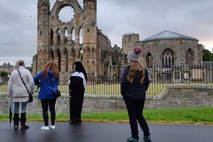 Sister Ruthless giving the history of Elgin Cathedral