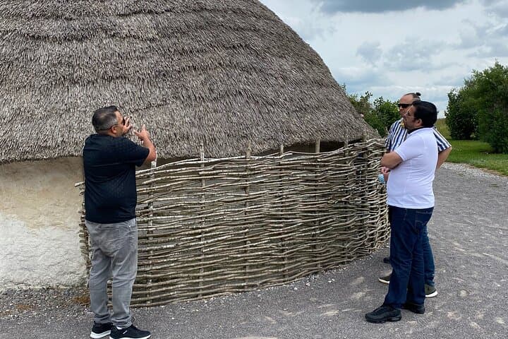 Stonehenge huts at the visitor centre