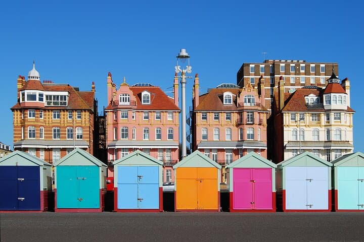 Beach huts on Brighton sea front