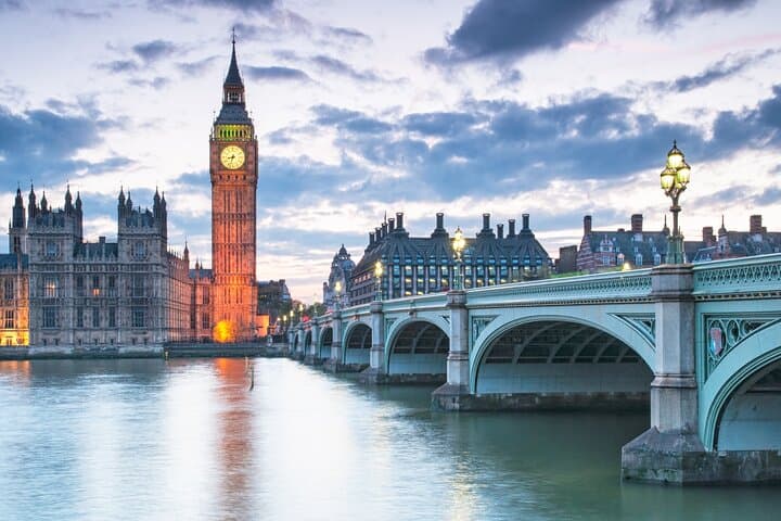 Westminster Bridge, Big Ben, River Thames and Houses of Parliament