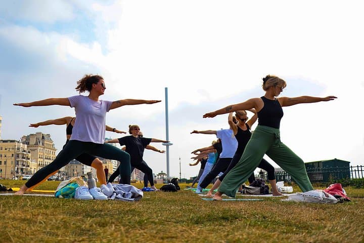 Outdoor Yoga Class at Brighton's Sea front