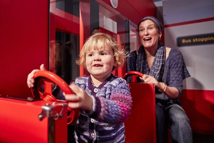 Children of all ages can climb aboard many of the vehicles on display