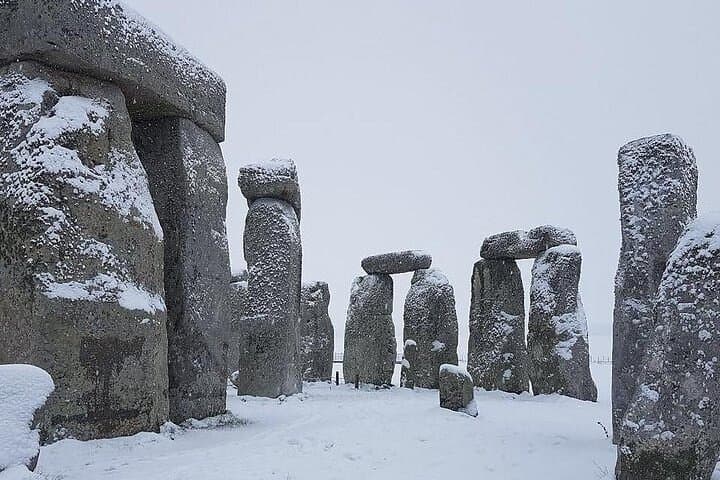 Snowing at Stonehenge