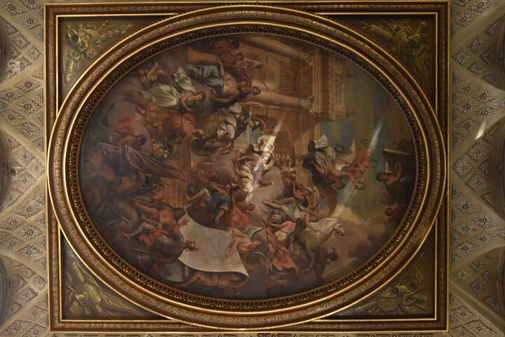 One of the fabulous ceiling paintings inside Blenheim.