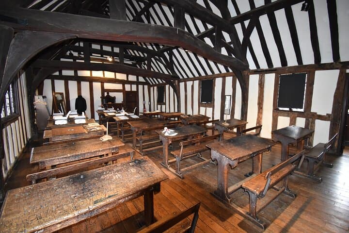 The classroom in Edward VI Grammar School where Shakespeare learned to read and write.