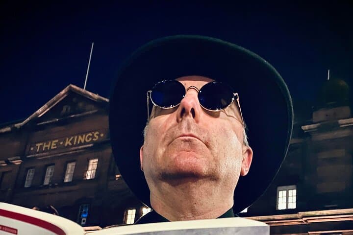 Your host, Vincent outside Kings Theatre, Bath St. The starting point for Gothic Glasgow Walking Tour...