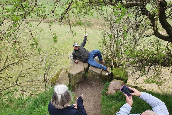 Posing like a Roman at Hadrian's Wall.