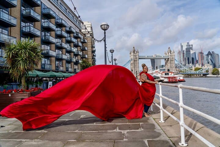 Flying Dress Photoshoot in London with Scalens Studio