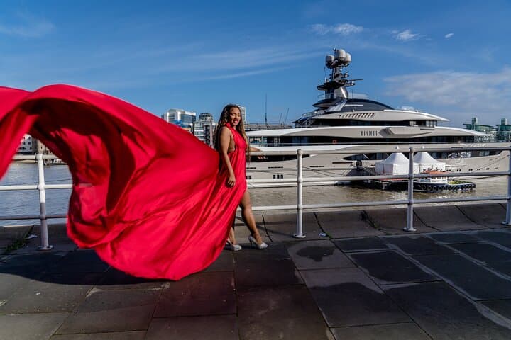 Flying Dress Photoshoot in London with Scalens Studio