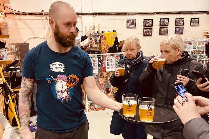 sampling the 12 beers on the Brewery bus tour