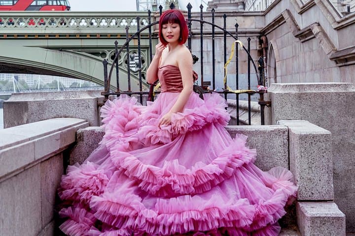 Luxury Pinky Dress Photoshoot in London Photographer