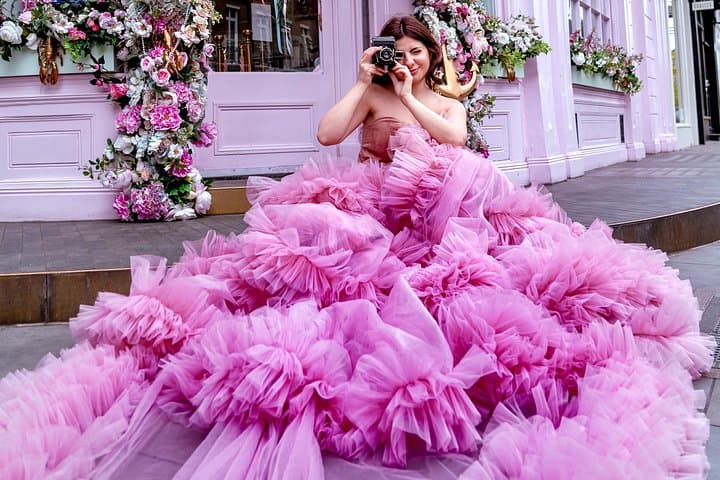 Luxury Pinky Dress Photoshoot in London Photographer