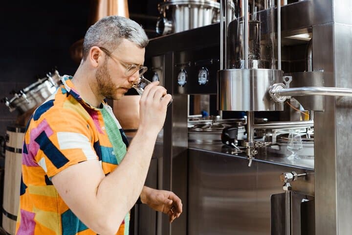 CEO and Founder Lewis Hayes loves getting involved in the distilling process!