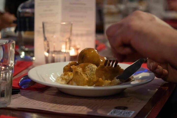 Scotland’s national dish — haggis, rich in flavor and tradition.