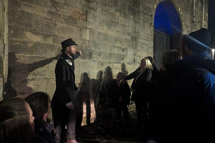 Outside the horse and coach entrance to Warwick Castle