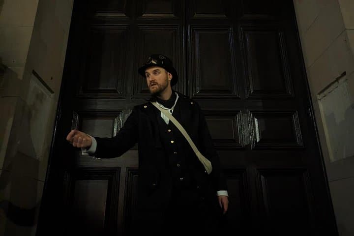At the doors to Old Shire Hall, the former County Courts of Warwickshire