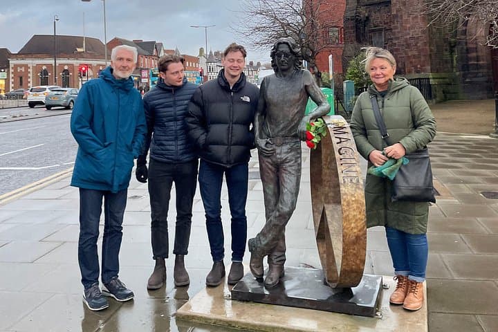 John Lennon statute after a walk up penny lane