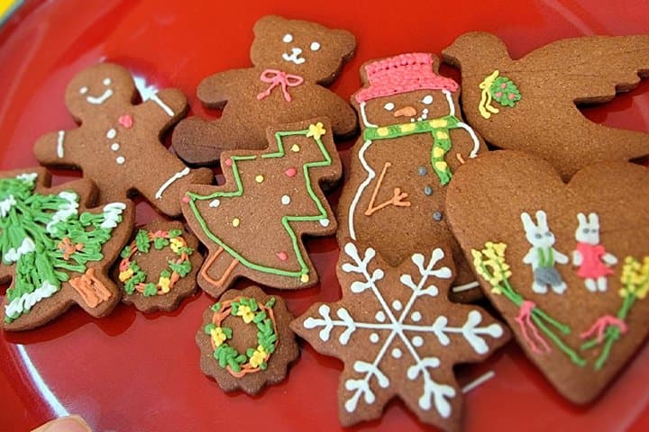 Christmas themed biscuits