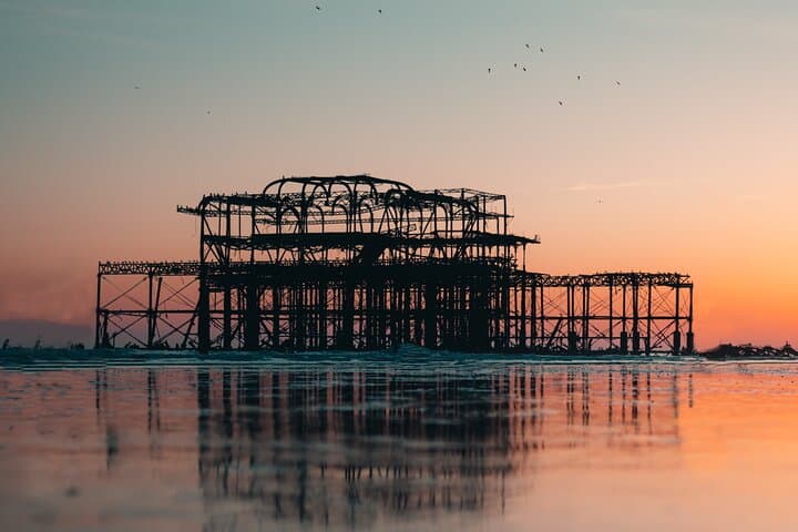 Old Brighton Pier after fire