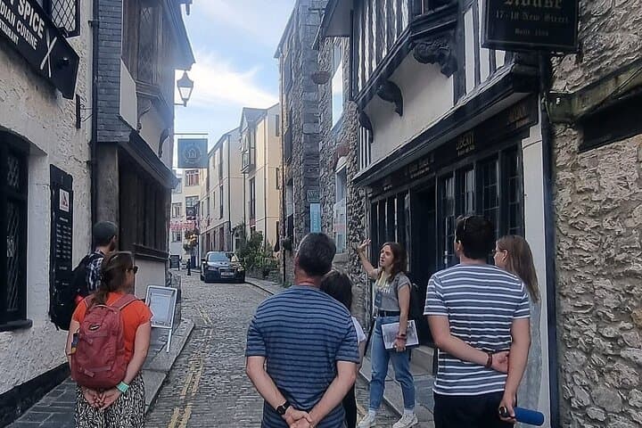 Outside the Elizabethan House on the Barbican