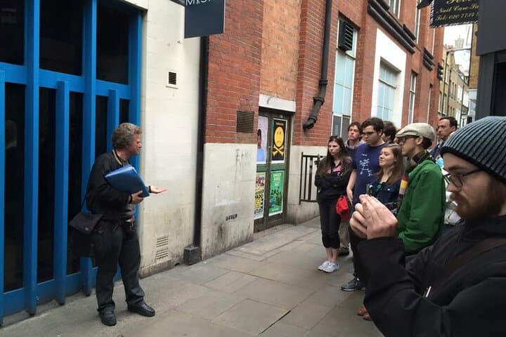 Guide Richard with a group at Trident Studios.