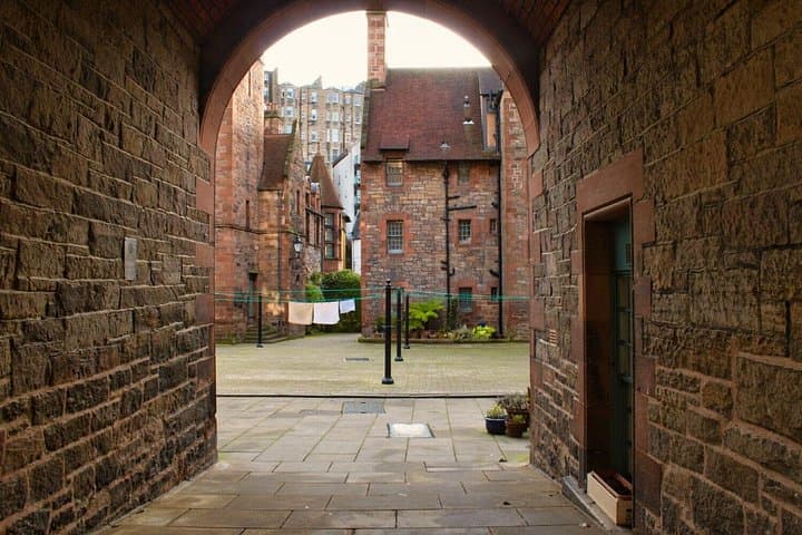 Private audiobook city rally around Dean Village in Edinburgh