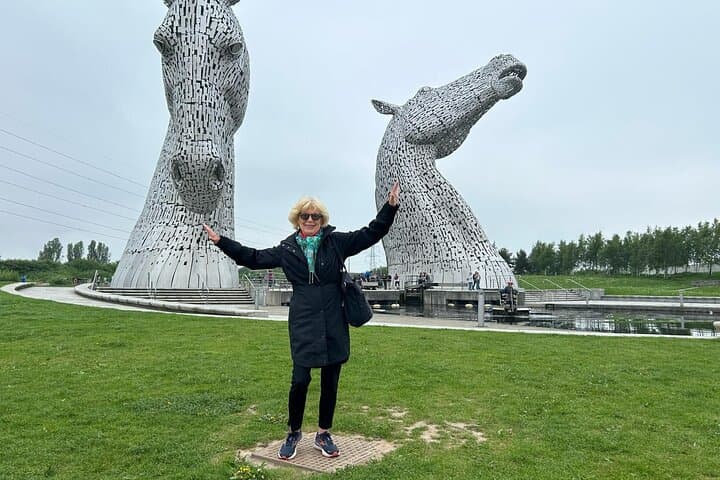 The Kelpies – monumental horse sculptures in the Scottish Highlands.