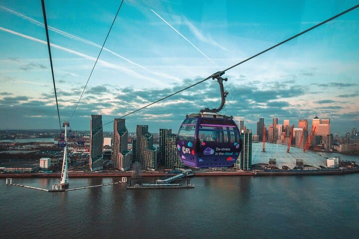 London: London Cable Car + Uber Boat One Way River Thames Cruise