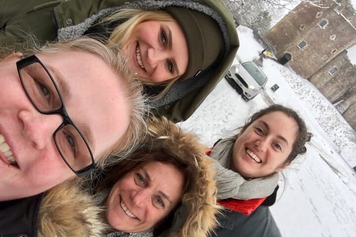 Doune Castle Selfies in the Snow. Castle Leoch