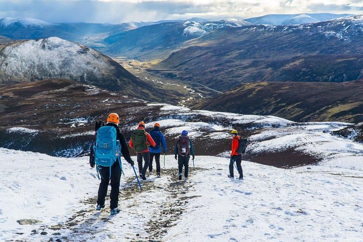 Walking off a winter hill day