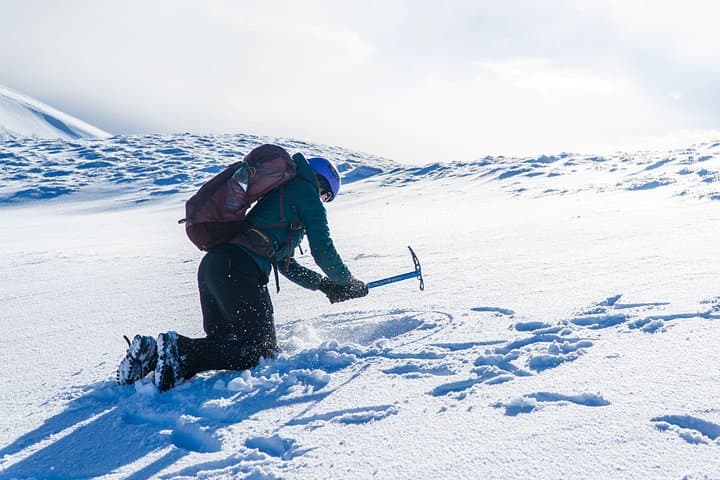 Using ice axe