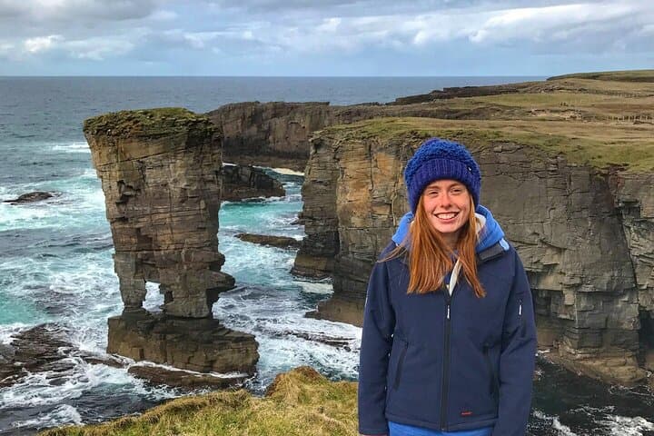 Young woman at Yesnaby Sea Stacks