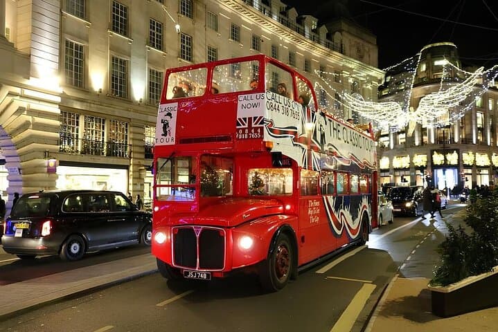 Vintage Top Deck London Christmas Lights Tour