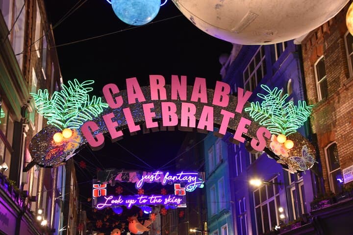 Carnaby Street's Lights change every year... who knows what you will see!