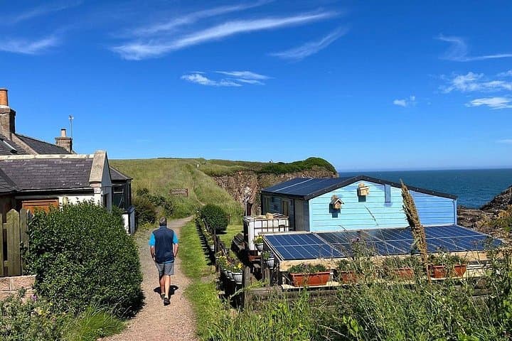 Walking the path at Bullers of Buchan