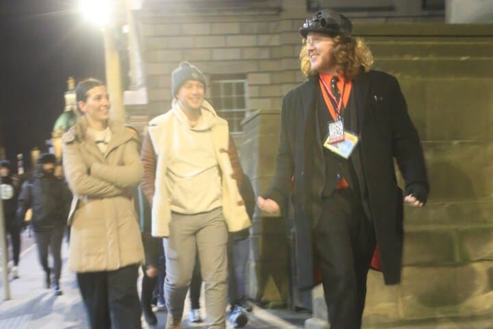 Ross with some guests on George IV Bridge