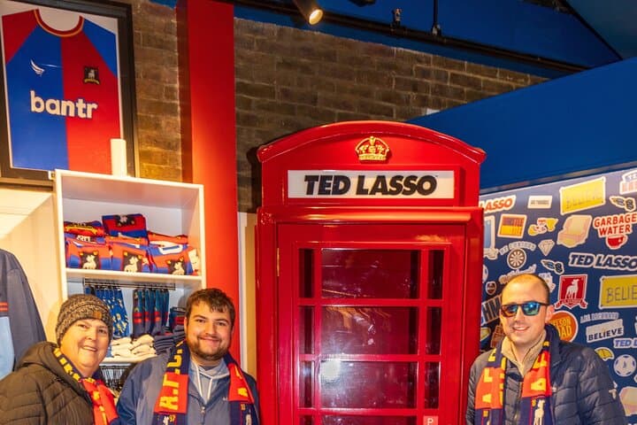 Picking up some merchandise at the Ted Lasso shop